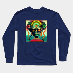 Retro Trippy Music Speakers Zombie 60s Style Long Sleeve T-Shirt